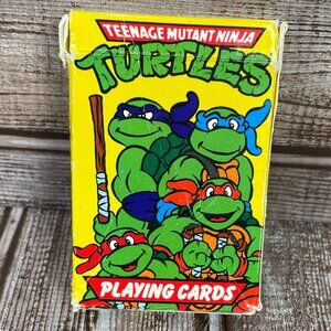 Vintage 1990 TMNT Teenage Mutant Ninja Turtles Playing Cards Box Incomplete